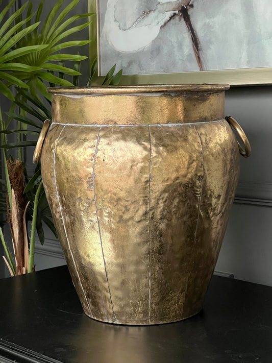 Metal Saksı Gold 35cm Orta Boy